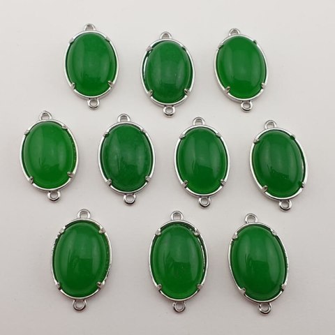 Green jade connector 25x15 mm 1 pc Green jade connector 25x15 mm 1 pc