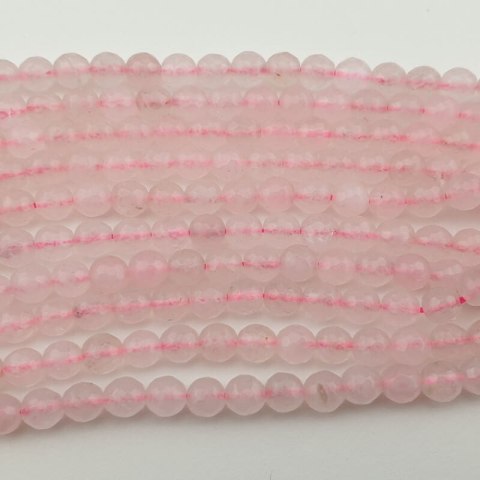 Kwarc różowy kula fasetowana 6 mm sznur Kwarc różowy kula fasetowana 6 mm sznur