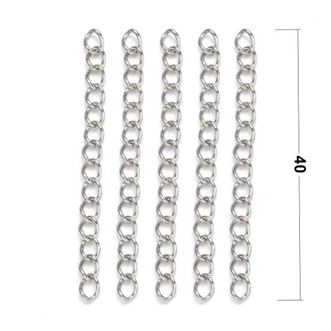 Chain extension in stainless steel 40 mm 5 pcs Chain extension in stainless steel 40 mm 5 pcs
