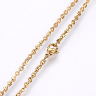 Chain of stainless steel 2.5 mm 50 cm gold colour
