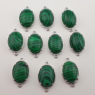 Malachite synthetic connector 25x15 mm 1 pc