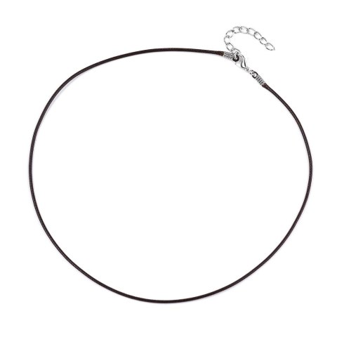 Sznurek woskowany z zapięciem 1,5 mm 45+5 cm brązowy Sznurek woskowany z zapięciem 1,5 mm 45+5 cm brązowy