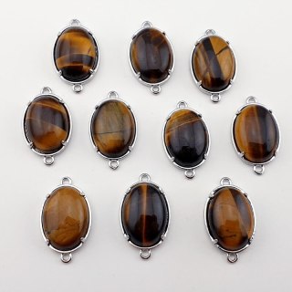 Tiger's eye connector 25x15 mm 1 pc