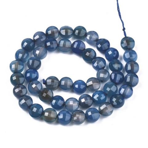 Agate steel blue faceted coin 8-8.5 mm 10 pcs. Agate steel blue faceted coin 8-8.5 mm 10 pcs.