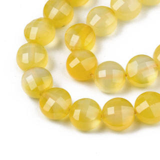 Agate gold coin faceted 8-8.5 mm 10 pcs.