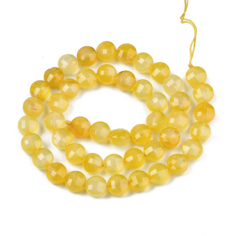 Agate gold coin faceted 8-8.5 mm 10 pcs. Agate gold coin faceted 8-8.5 mm 10 pcs.