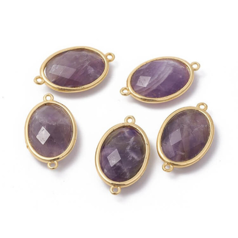 Amethyst faceted link 26x15 mm 1 pc Amethyst faceted link 26x15 mm 1 pc