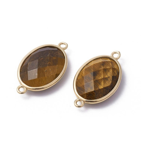 Tiger's eye faceted connector 26x15 mm 1 pcs Tiger's eye faceted connector 26x15 mm 1 pcs