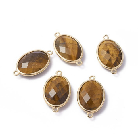 Tiger's eye faceted connector 26x15 mm 1 pcs Tiger's eye faceted connector 26x15 mm 1 pcs