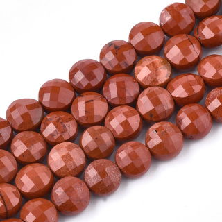 Jasper red coin faceted 6-6.5 mm 10 pcs.