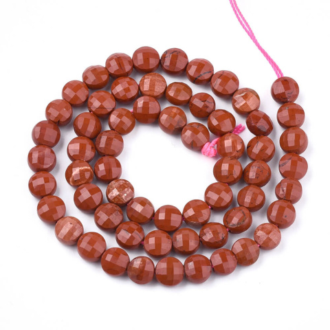 Jasper red coin faceted 6-6.5 mm 10 pcs. Jasper red coin faceted 6-6.5 mm 10 pcs.