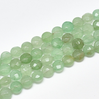 Aventurine green coin faceted 8-8.5 mm 10 pcs.
