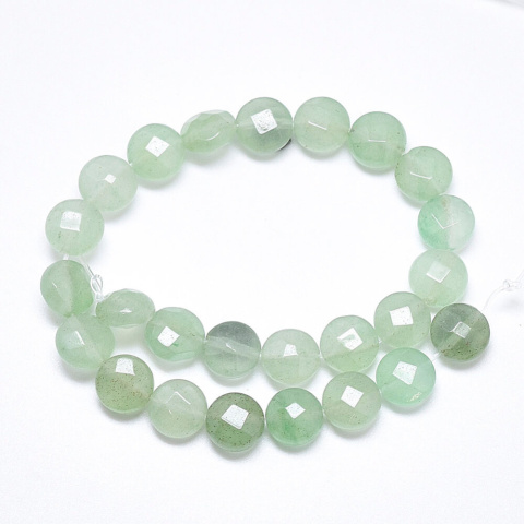 Aventurine green coin faceted 8-8.5 mm 10 pcs. Aventurine green coin faceted 8-8.5 mm 10 pcs.