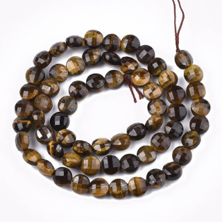 Tiger's eye faceted coin 6-6.5 mm 10 pcs.