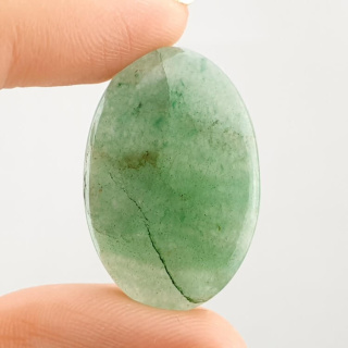 Green jade cabochon 29x19 mm no 58