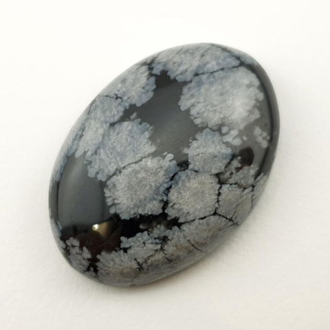 Snow obsidian cabochon 28x20 mm no. 70 Snow obsidian cabochon 28x20 mm no. 70