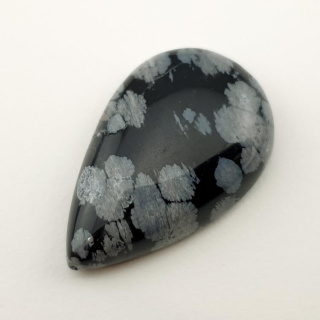 Snow obsidian cabochon 31x20 mm no 18
