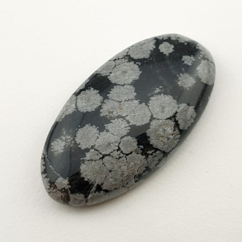 Snow obsidian cabochon 32x17 mm no 2 Snow obsidian cabochon 32x17 mm no 2