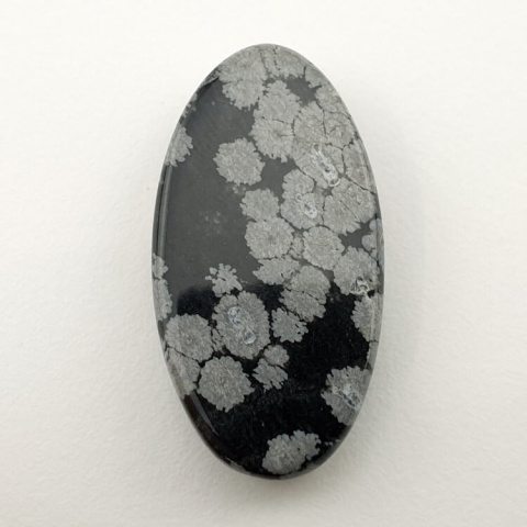 Snow obsidian cabochon 32x17 mm no 2 Snow obsidian cabochon 32x17 mm no 2