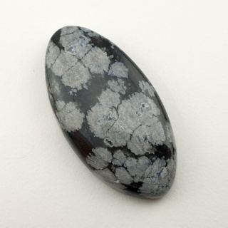 Snow obsidian cabochon 34x17 mm no 36
