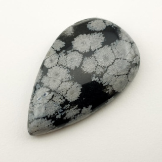 Snow obsidian cabochon 34x21 mm no 6
