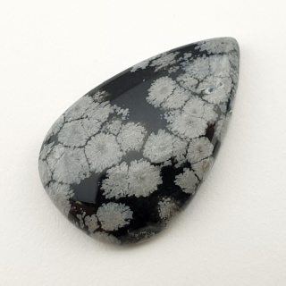 Snow obsidian cabochon 34x21 mm no 6