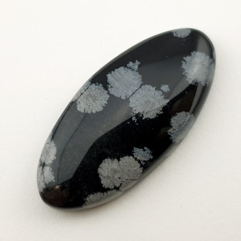 Snow obsidian cabochon 36x17 mm no 55 Snow obsidian cabochon 36x17 mm no 55