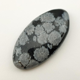 Snow obsidian cabochon 36x18 mm no 14