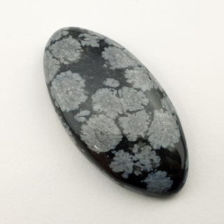 Snow obsidian cabochon 36x18 mm no 14