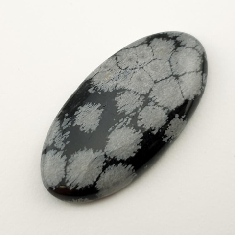 Snow obsidian cabochon 36x18 mm no 17