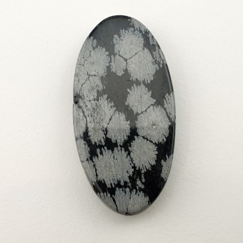 Snow obsidian cabochon 36x18 mm no 17