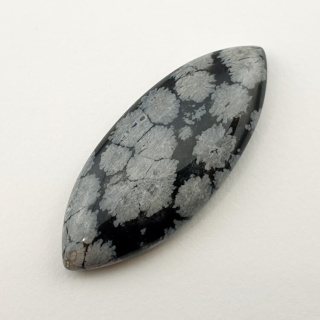 Snow obsidian cabochon 37x15 mm no 46