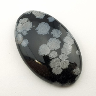 Snow obsidian cabochon 38x24 mm no 21