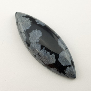 Snow obsidian cabochon 39x15 mm no 45