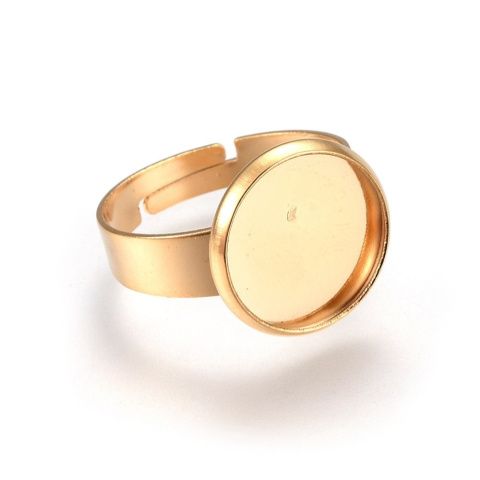 Ring cabochon base 12 mm 1 piece gold colour Ring cabochon base 12 mm 1 piece gold colour