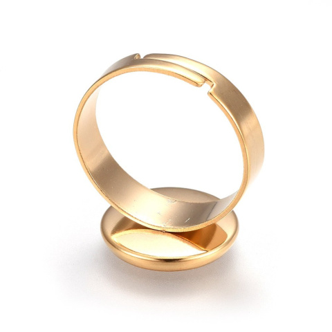 Ring cabochon base 12 mm 1 piece gold colour Ring cabochon base 12 mm 1 piece gold colour