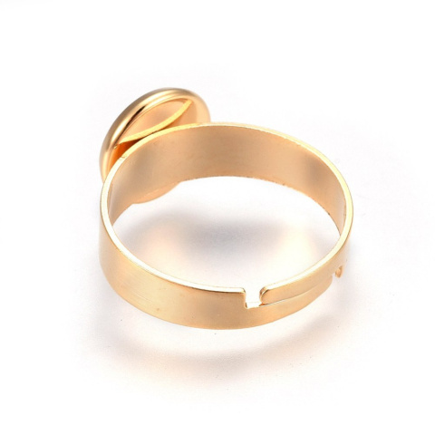 Ring cabochon setting 8 mm 1 piece gold colour Ring cabochon setting 8 mm 1 piece gold colour