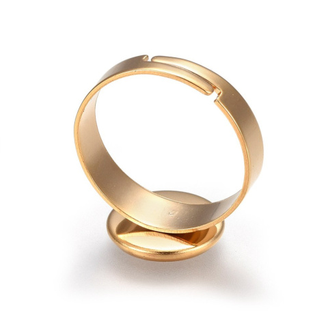 Ring cabochon setting 10 mm 1 piece gold colour Ring cabochon setting 10 mm 1 piece gold colour