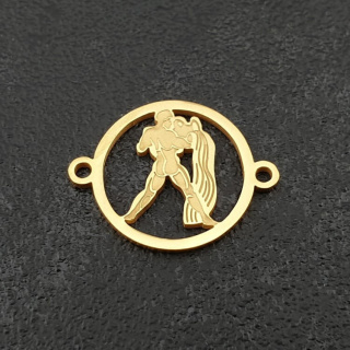 Connector Aquarius surgical steel, gold 21 mm