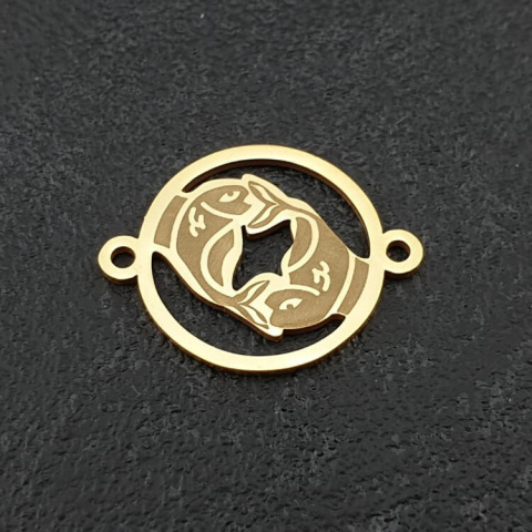 Fish link surgical steel, gold colour 21 mm Fish link surgical steel, gold colour 21 mm