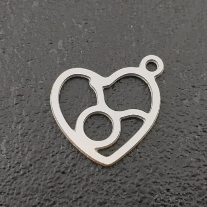 Bull pendant surgical steel 14 mm