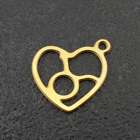 Bull pendant surgical steel gold plated 14 mm Bull pendant surgical steel gold plated 14 mm