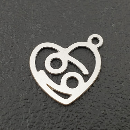 Cancer pendant surgical steel 14 mm