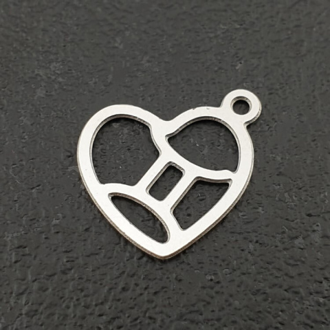 Pendant Twins surgical steel 14 mm Pendant Twins surgical steel 14 mm