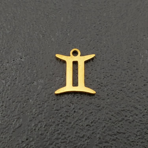 Staggered pendant in surgical steel gold 9.7 mm Staggered pendant in surgical steel gold 9.7 mm