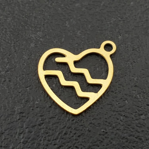 Pendant Aquarius stainless steel gold-plated 14 mm Pendant Aquarius stainless steel gold-plated 14 mm