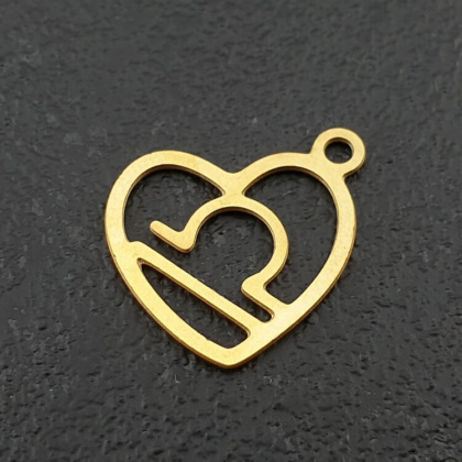 Pendant Weight surgical steel gold plated 14 mm