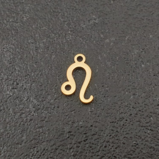 Leo pendant in stainless steel, gold colour 12 mm