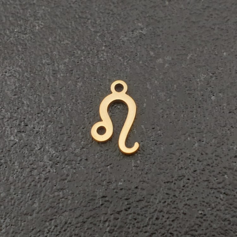 Leo pendant in stainless steel, gold colour 12 mm Leo pendant in stainless steel, gold colour 12 mm