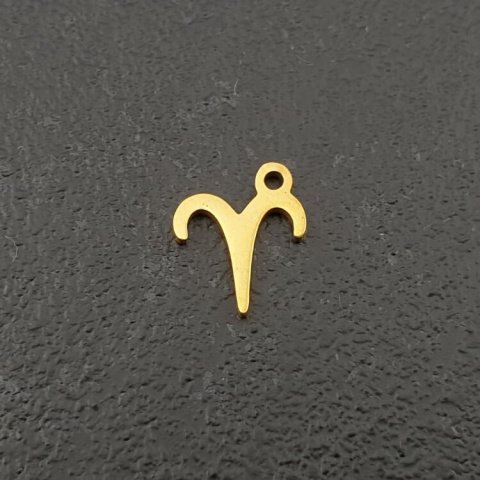 Aries pendant in surgical steel, gold 10.5 mm Aries pendant in surgical steel, gold 10.5 mm